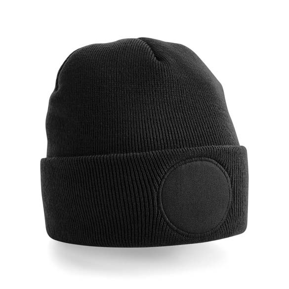 Circular patch beanie