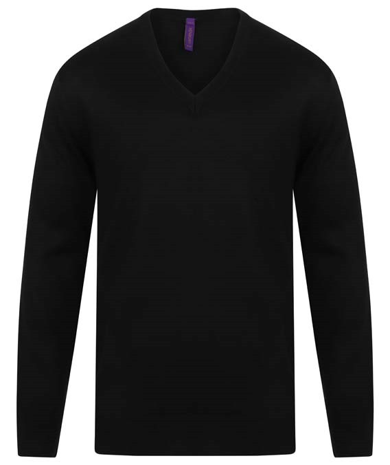 Cashmere touch acrylic v-neck jumper