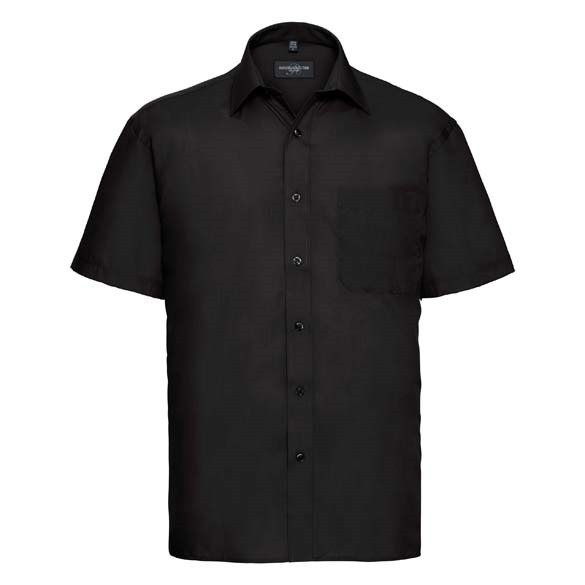 Short sleeve polycotton easycare poplin shirt