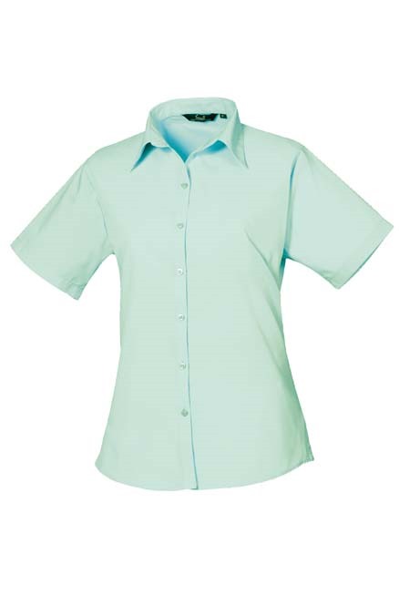 Women&#39;s short sleeve poplin blouse
