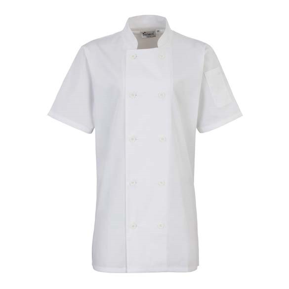 Women&#39;s short sleeve chef&#39;s jacket