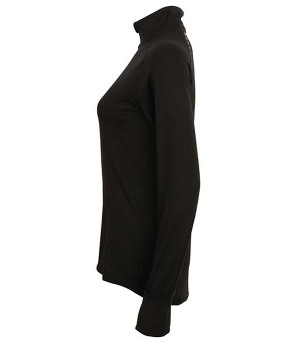 Women&#39;s long-sleeved &#188; zip top