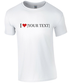 Men's 'I Love .....' T-Shirt - Printed